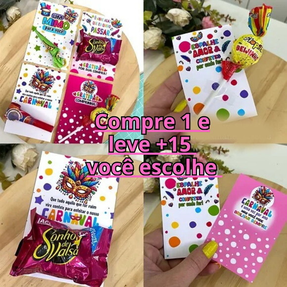 Arquivo de Corte Cartão para Doces Carnaval #5246