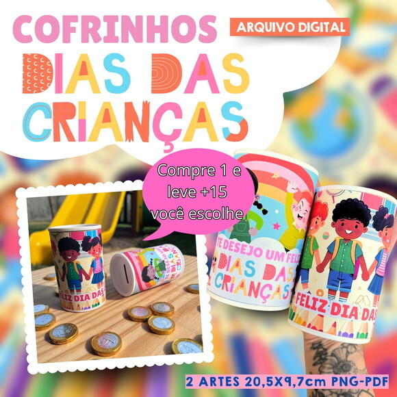 Arquivo de Corte Cofrinhos Dia das Crianças #5425