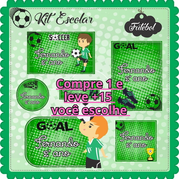 Arquivo de Corte Etiqueta Escola Futebol #6144