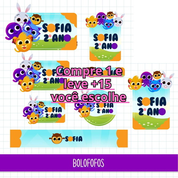 Arquivo de Corte Etiqueta Escolar Bolofofos #6244
