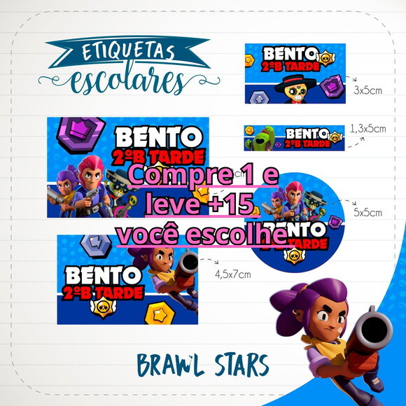 Arquivo de Corte Etiqueta Escolar Brawl Stars #1850