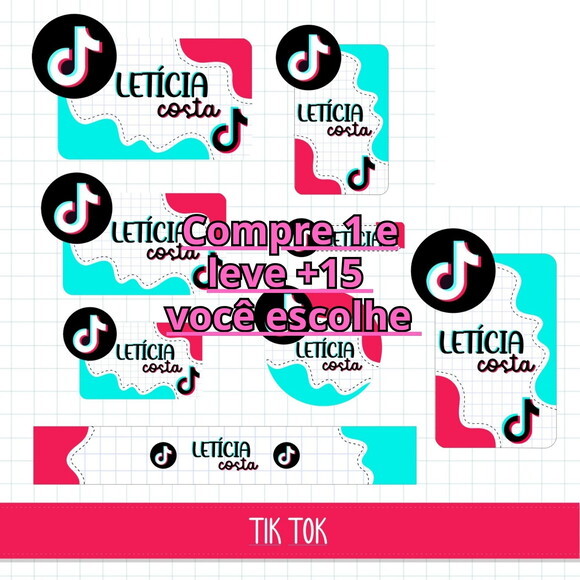 Arquivo de Corte Etiqueta Escolar Tik Tok #6249