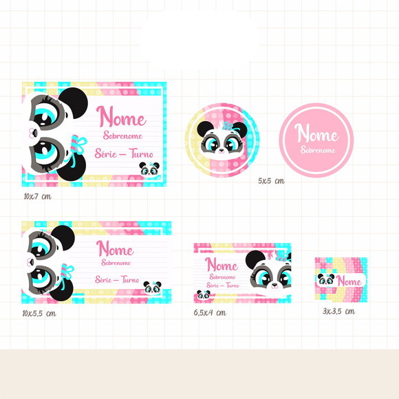 Arquivo de Corte Etiqueta Puket Panda #7654