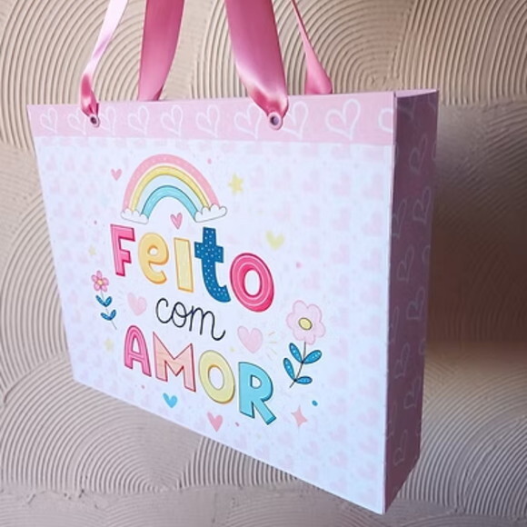 Arquivo de Corte Sacola Feito com Amor #7462