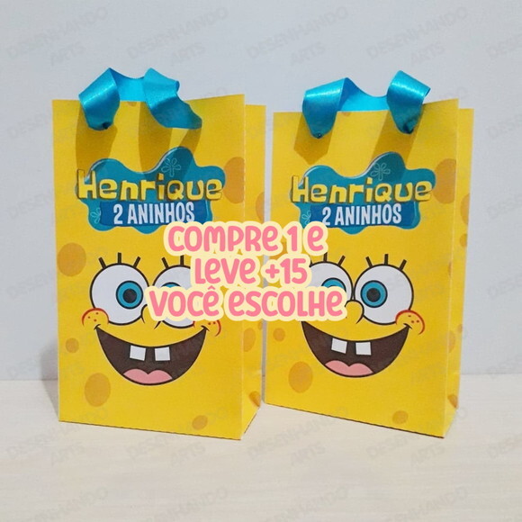 Arquivo de Corte Sacolinha Bob Esponja #7334