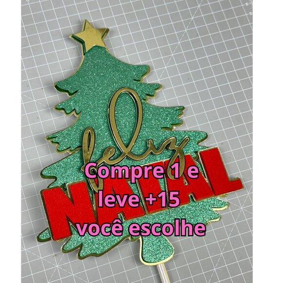 Arquivo de Corte Topo de Bolo Arvore Feliz Natal #5779