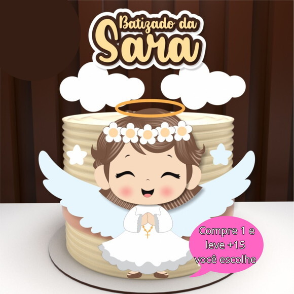 Arquivo de Corte Topo de Bolo Batizado #592