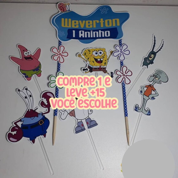 Arquivo de Corte Topo de Bolo Bob Esponja #7359
