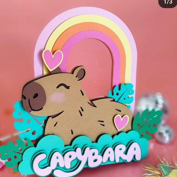 Arquivo de Corte Topo de Bolo Capivara #7416