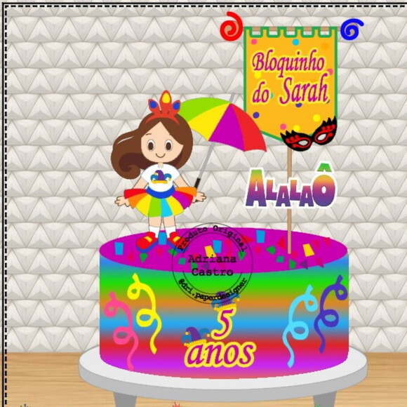 Arquivo de Corte Topo de Bolo Carnaval #6375