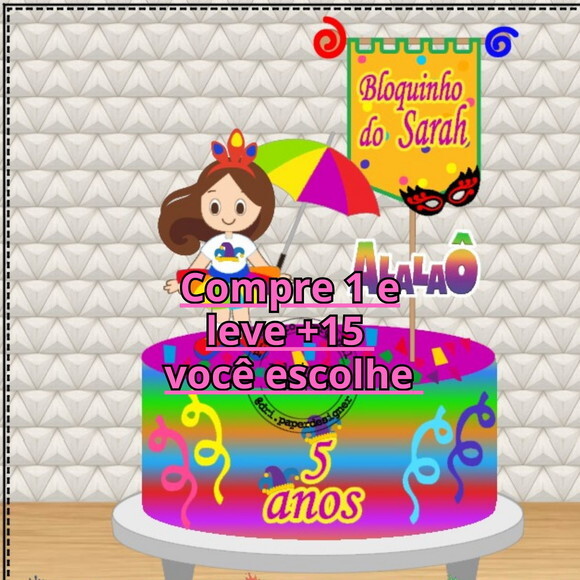 Arquivo de Corte Topo de Bolo Carnaval #6375