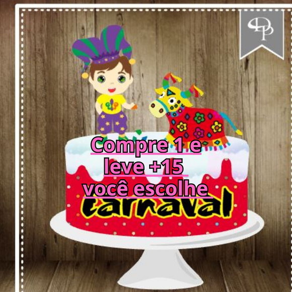 Arquivo de Corte Topo de Bolo Carnaval #6388