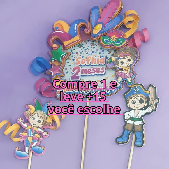 Arquivo de Corte Topo de Bolo Carnaval #6432