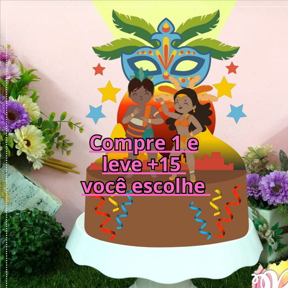 Arquivo de Corte Topo de Bolo Carnaval #6394
