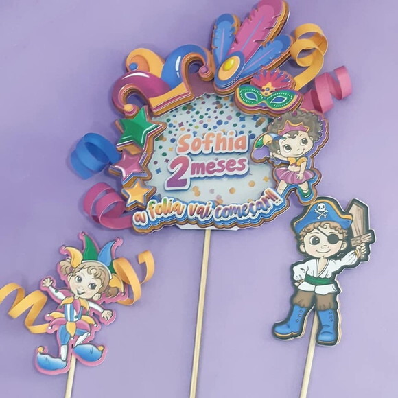 Arquivo de Corte Topo de Bolo Carnaval #6432