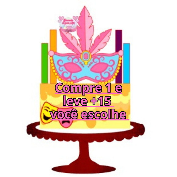 Arquivo de Corte Topo de Bolo Carnaval #6444