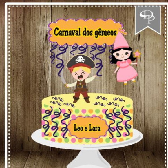 Arquivo de Corte Topo de Bolo Carnaval #6445