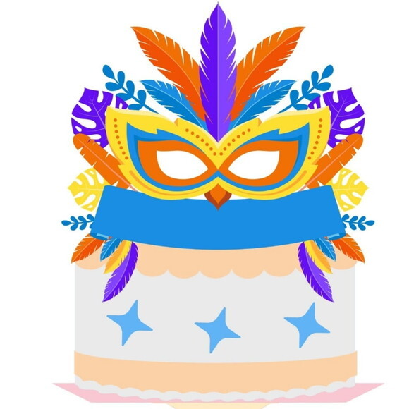 Arquivo de Corte Topo de Bolo Carnaval #6459