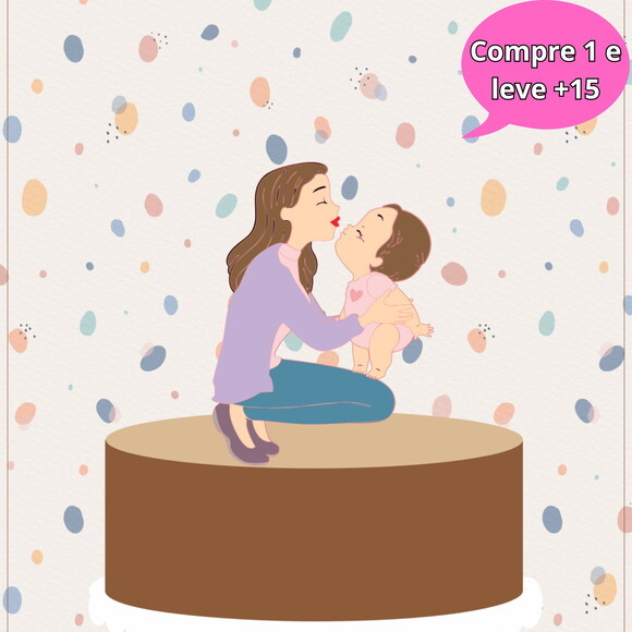 Arquivo de Corte Topo de Bolo Dia das Mães #3877