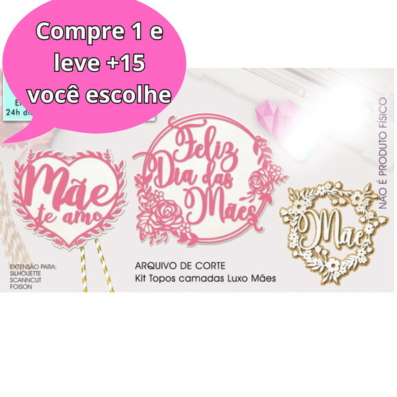 Arquivo de Corte Topo de Bolo Dia das Mães #3918