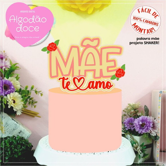 Arquivo de Corte Topo de Bolo Dia das Mães #426