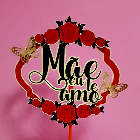 Arquivo de Corte Topo de Bolo Dia das Mães #487