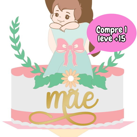 Arquivo de Corte Topo de Bolo Dia das Mães #491