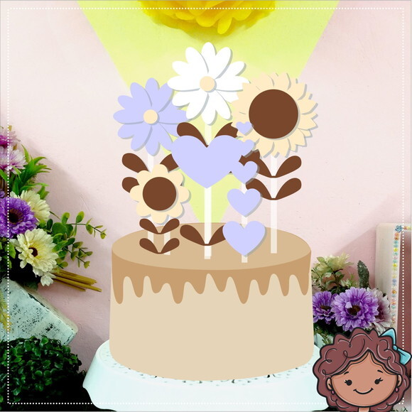 Arquivo de Corte Topo de Bolo Flores #2680