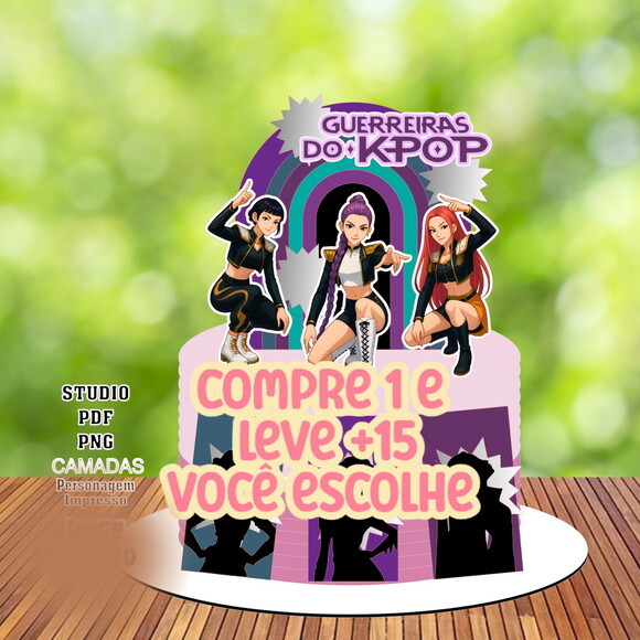 Arquivo de Corte Topo de Bolo Guerreiras do K-pop #7219