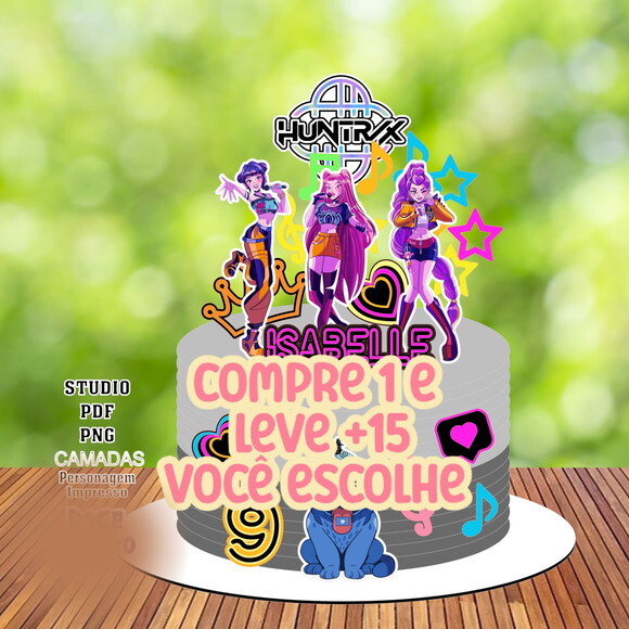 Arquivo de Corte Topo de Bolo Guerreiras do K-pop #7222