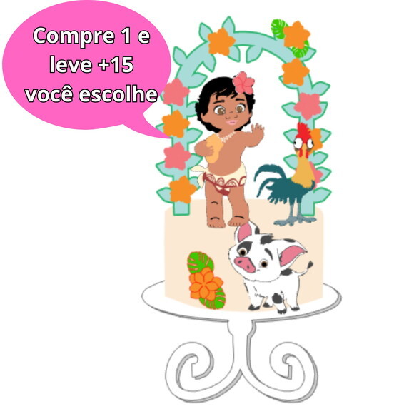 Arquivo de Corte Topo de Bolo Moana #4167