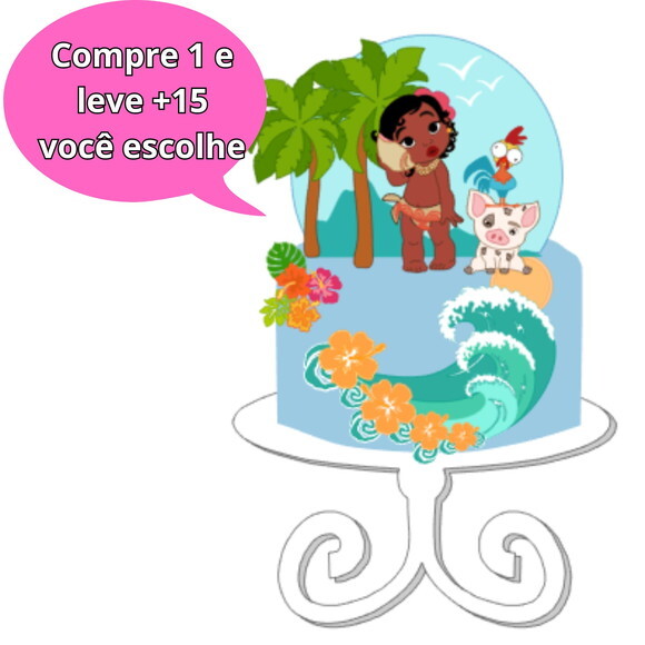 Arquivo de Corte Topo de Bolo Moana #4169