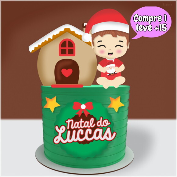 Arquivo de Corte Topo de Bolo Natal #3581