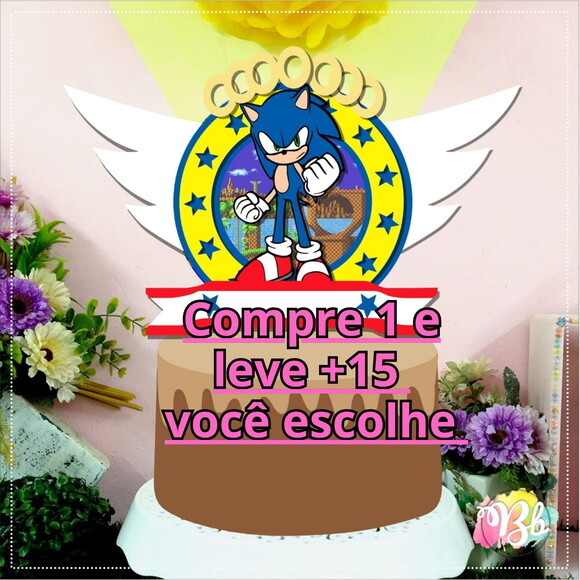 Arquivo de Corte Topo de Bolo Sonic #6797