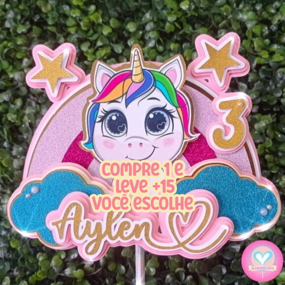 Arquivo de Corte Topo de Bolo Unicórnio #7645