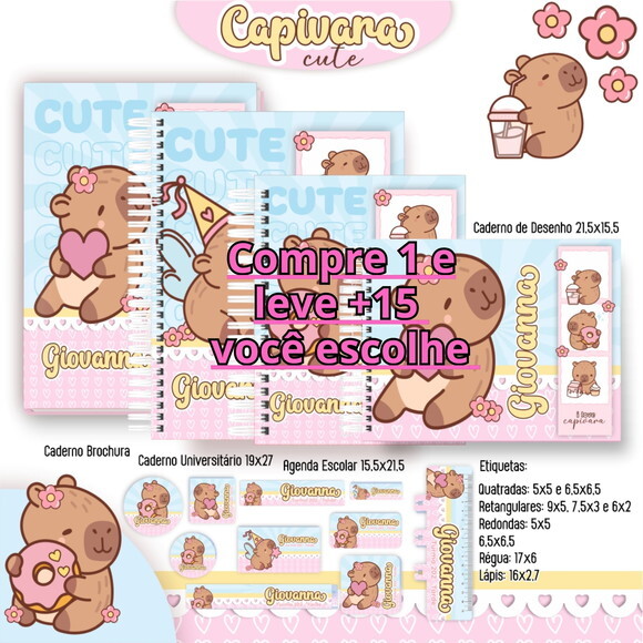 Arquivo de Corte Volta Ás Aulas Capivara Cute #5349