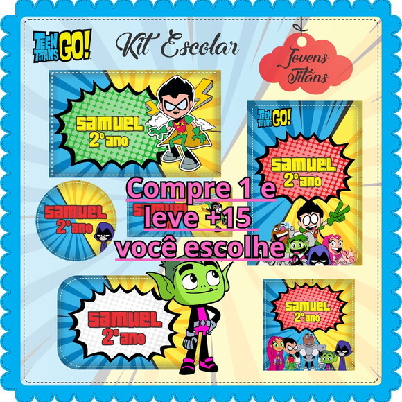 Arquivo de Corte Volta Ás Aulas Etiqueta Jovens Titãs #6131