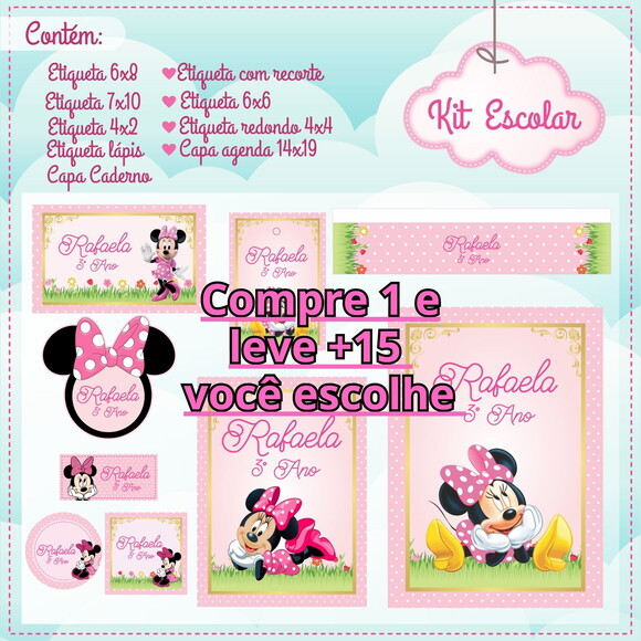 Arquivo de Corte Volta Ás Aulas Minnie Rosa #077