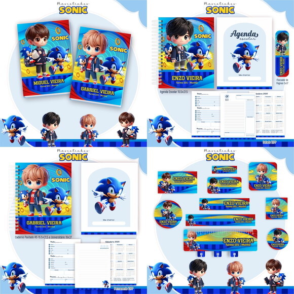 Arquivo de Corte Volta Ás Aulas Sonic Mascotes #1034