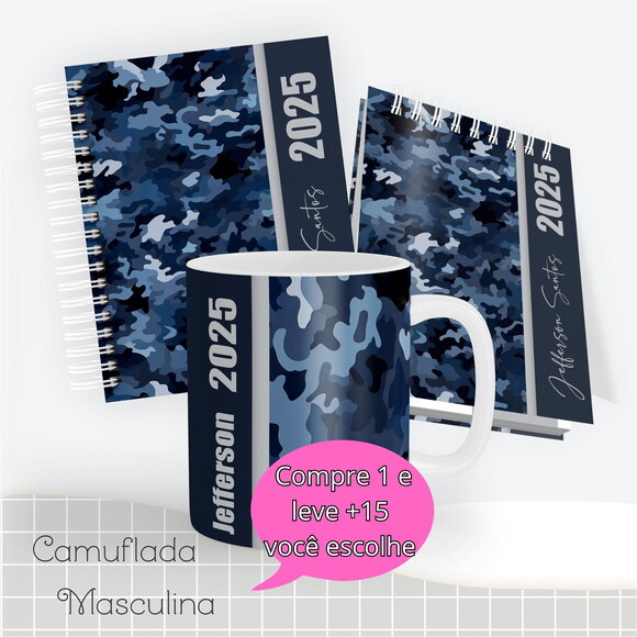 Arquivo Digital Agenda 2025 - Camuflada Masculina #4566