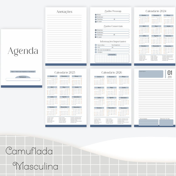 Arquivo Digital Agenda 2025 - Camuflada Masculina #4566