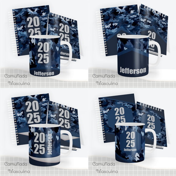 Arquivo Digital Agenda 2025 - Camuflada Masculina #4566
