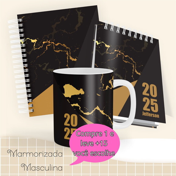 Arquivo Digital Agenda 2025 - Marmorizada Masculina #4573