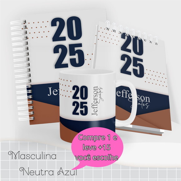 Arquivo Digital Agenda 2025 - Masculina Neutra Azul #4572