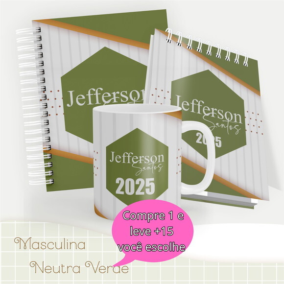 Arquivo Digital Agenda 2025 - Masculina Neutra Verde #4574