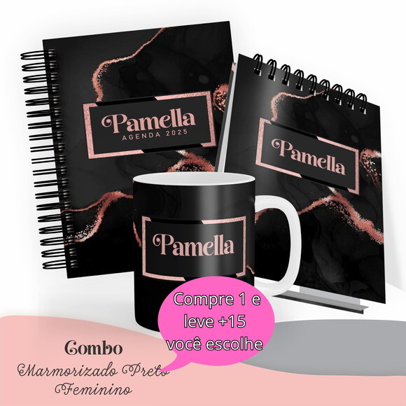 Arquivo Digital Agenda 2025 - Memorizado Preto Feminino#4579