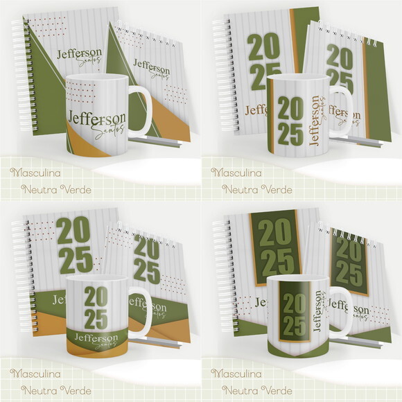 Arquivo Digital Agenda 2025 - Masculina Neutra Verde #4574