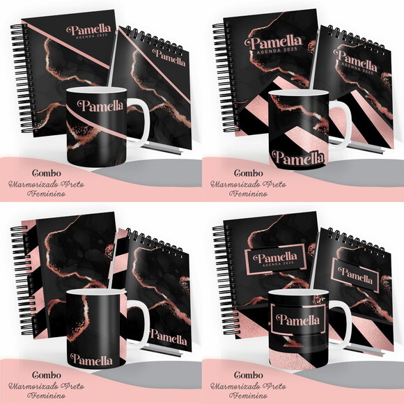 Arquivo Digital Agenda 2025 - Memorizado Preto Feminino#4579