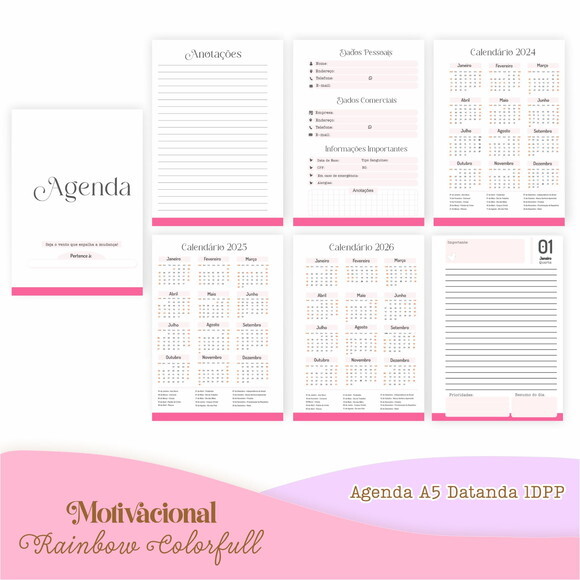 Arquivo Digital Agenda 2025 - Raibow Color Full #4577