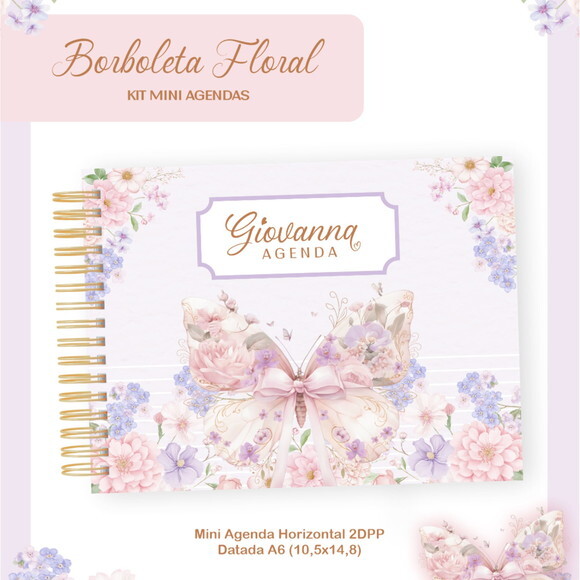 Arquivo Digital Agenda A6 Borboleta Floral 2026 #7718